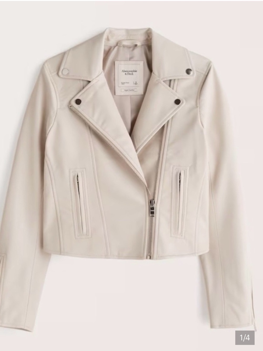 Abercrombie & Fitch Cream Leather jacket